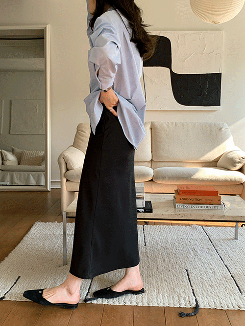 누버드 새틴 skirt [2color]